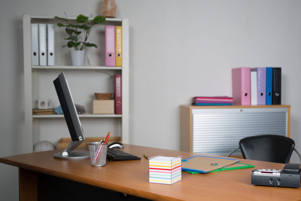 Small, simple and clean office interior