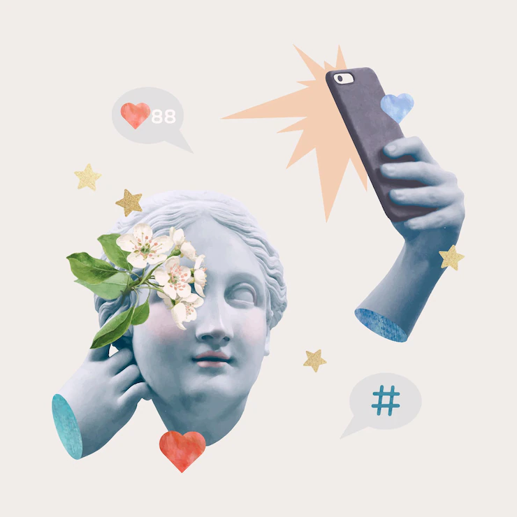 creative-social-media-blogger-greek-statue-media-mix-post_53876-116532