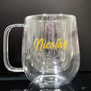 Taza doble pared de borosilicato